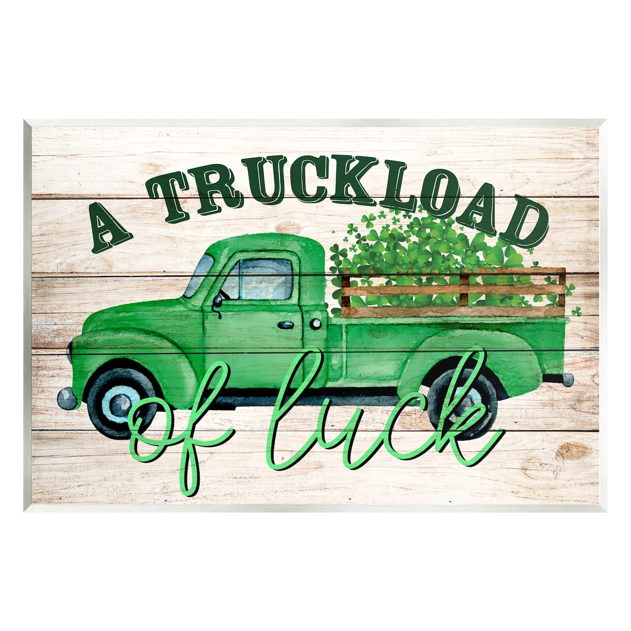 Stupell Industries Truckload Of Luck St Patrick's Day Farmhouse Canvas Wall Art